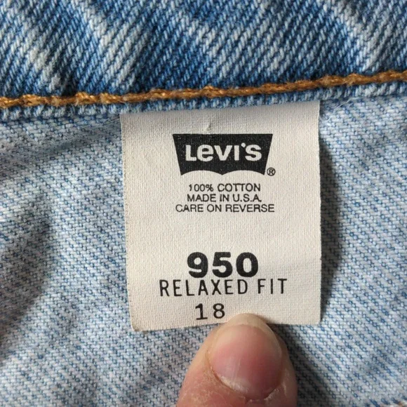 Levi's Vintage 1998 Made In USA Denim Jean Shorts Jorts White Tab High Rise 18 - Picture 2 of 8